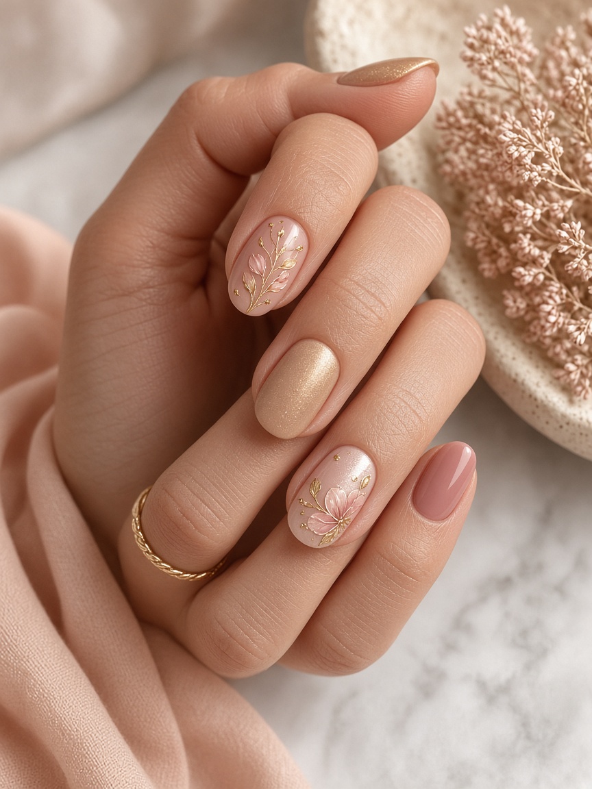 Hand-painted gel nails